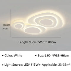 2025 Nordic Living Room Ceiling Lights White for Bedroom Hall Loft Ceiling Lamp Minimalist Decor Indoor Lighting Lusters Fixture